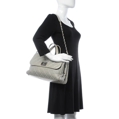 Chanel Glazed Calfskin Boy Satchel Flap Light Grey 3 of 18