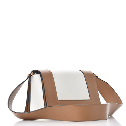 Celine Shiny Smooth Calfskin Medium Frame Shoulder Bag Tan Optic White 3 of 10