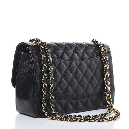 Chanel Caviar Quilted Jumbo Double Flap Black 3 of 12