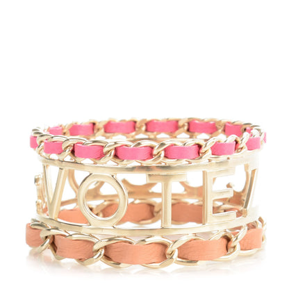 Chanel Lambskin Chain Bangle Pink Gold 1 of 4