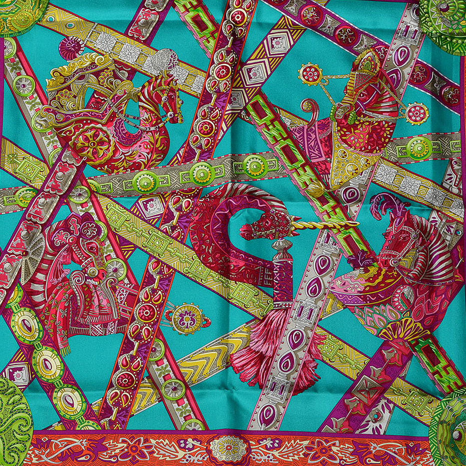 Hermes Silk Le Songe De La Licorne Scarf 90 1 of 6