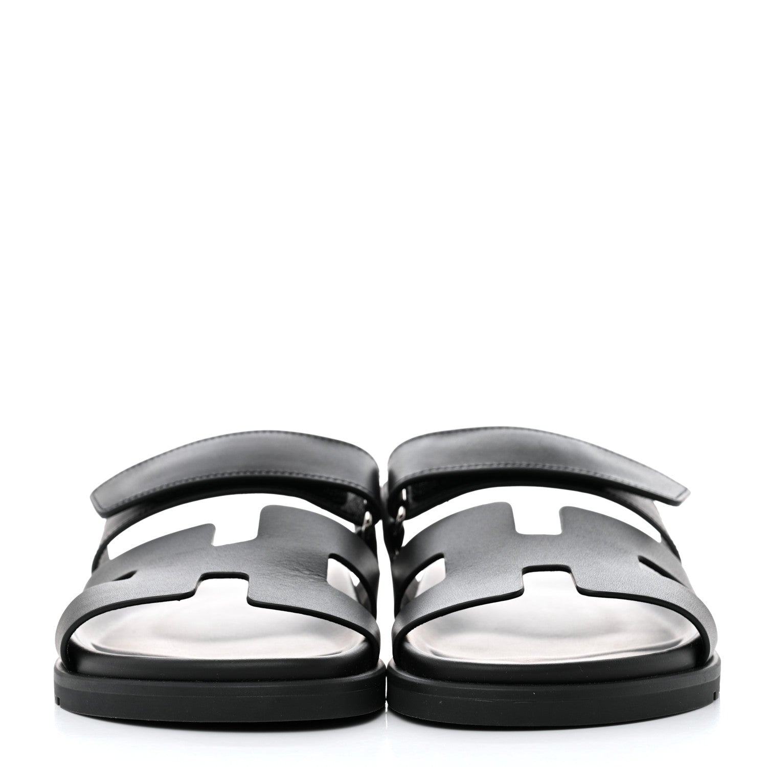 Hermes Calfskin Womens Chypre Sandals 37 Black 2 of 10