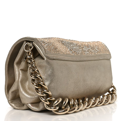 Versace Suede Crystal Medusa Sultan Evening Bag Gold 3 of 10