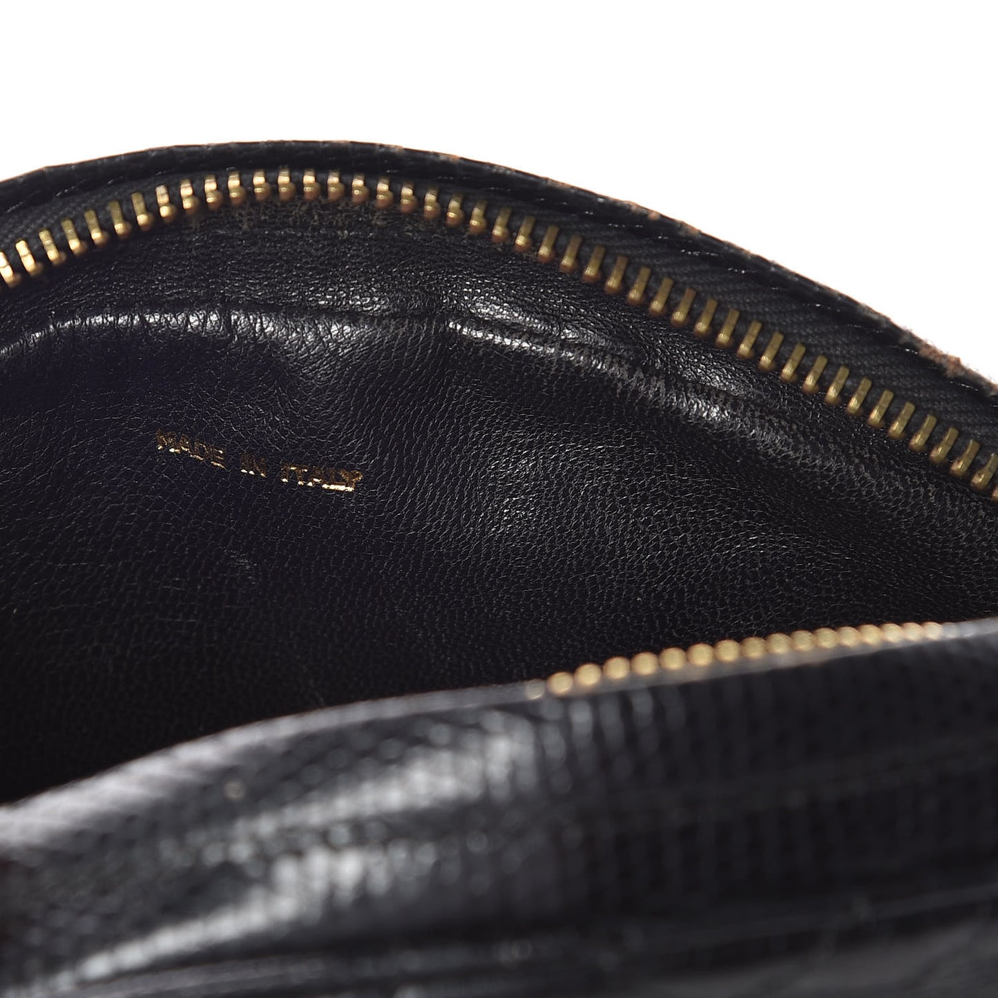 Lizard Quilted Small Tassel Camera Case Black
