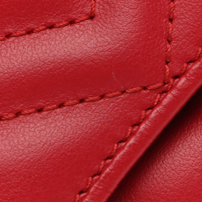 Gucci Calfskin Matelasse GG Marmont Round Wrist Wallet Hibiscus Red 11 of 12