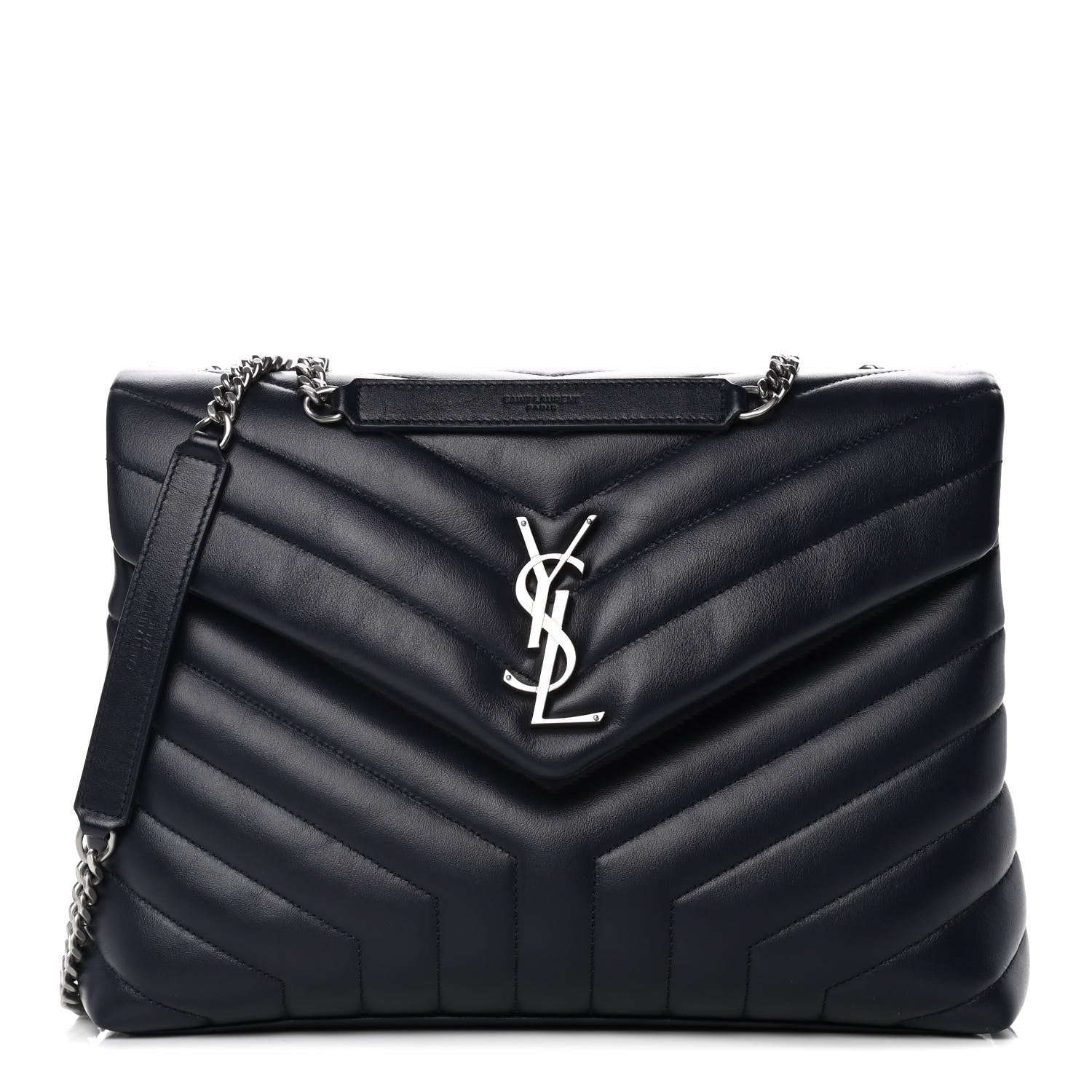 Saint Laurent Calfskin Y Quilted Monogram Medium Loulou Chain Satchel Medium Blue 1 of 11