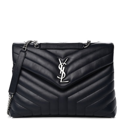 Saint Laurent Calfskin Y Quilted Monogram Medium Loulou Chain Satchel Medium Blue 1 of 11