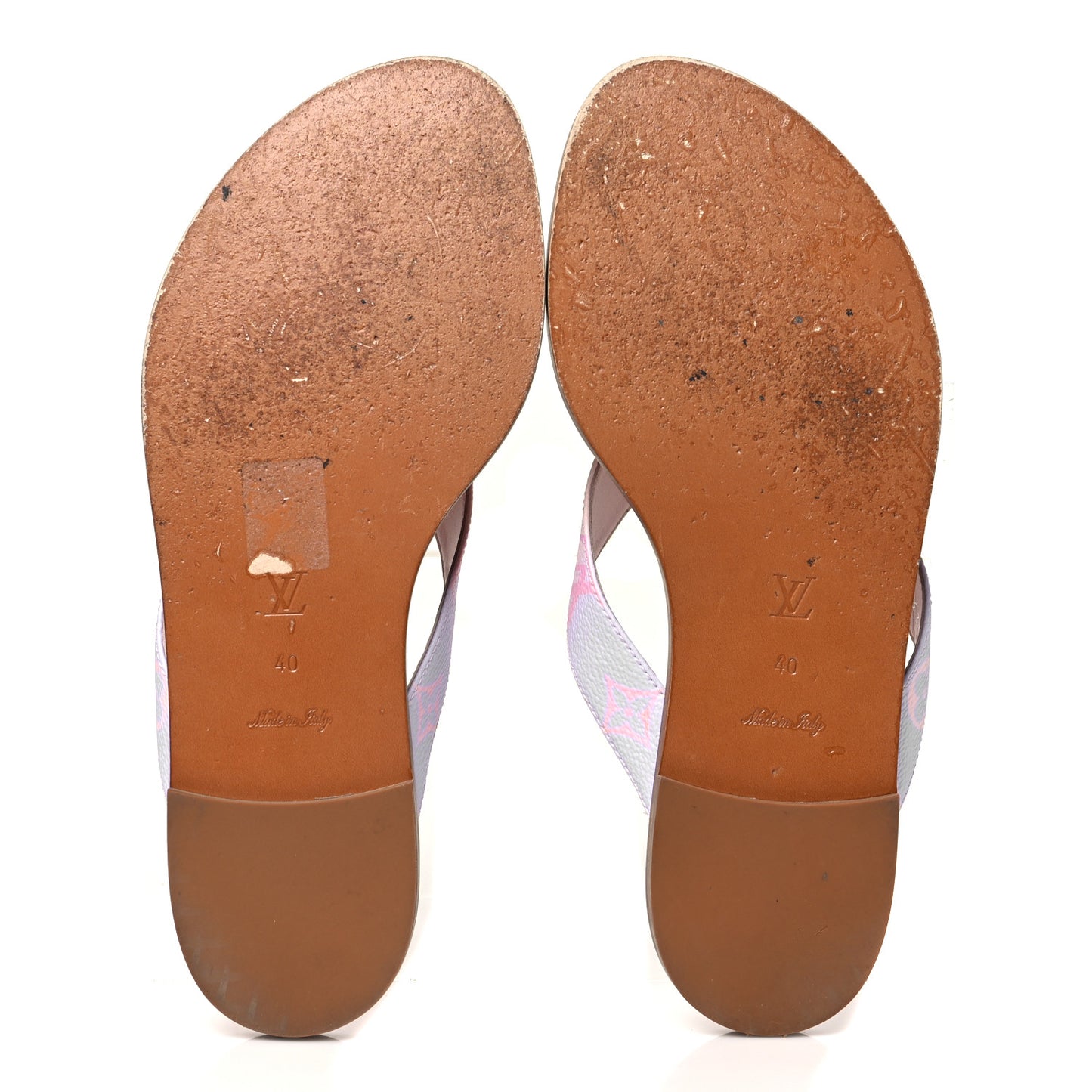 Monogram Sunny Flat Thong Sandals 40 Rose Clair Pink