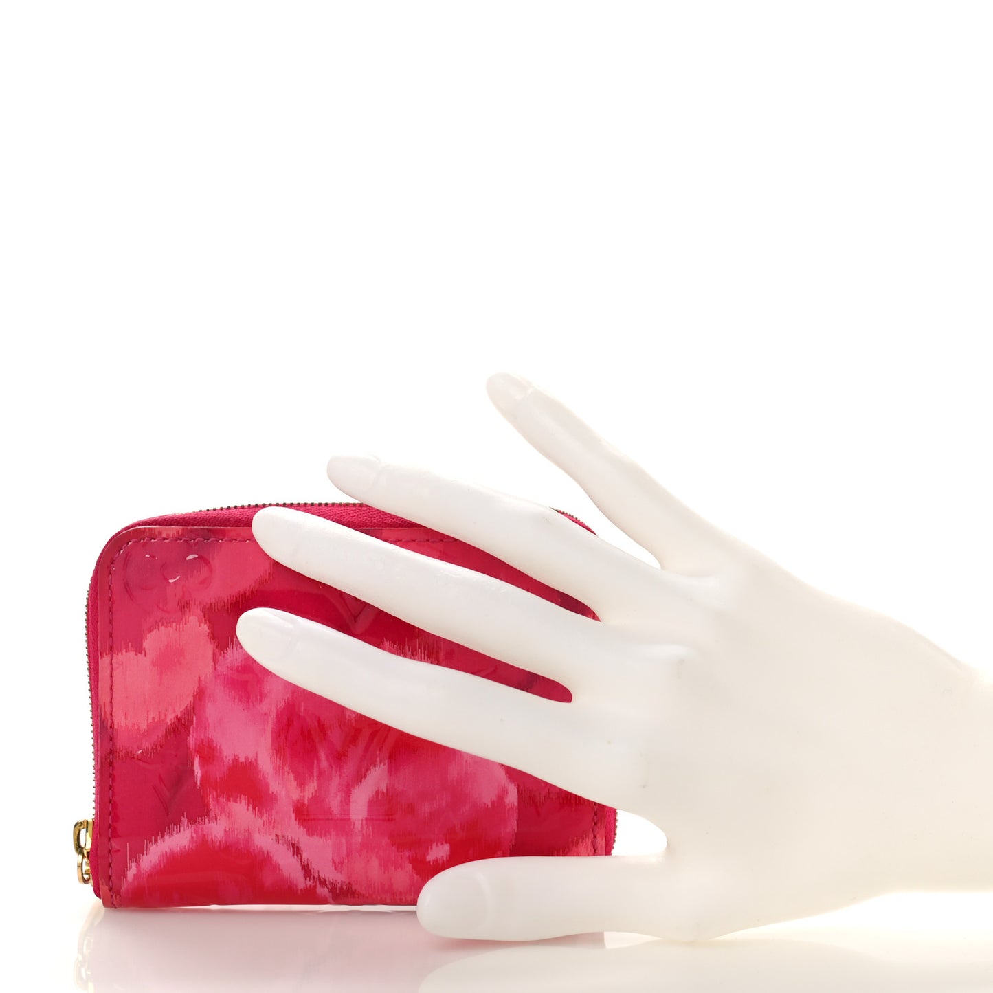 Vernis Ikat Zippy Coin Purse Rose Indien