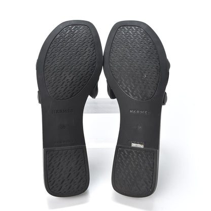 Hermes Rubber Aloha Sandals 36 Black 5 of 10