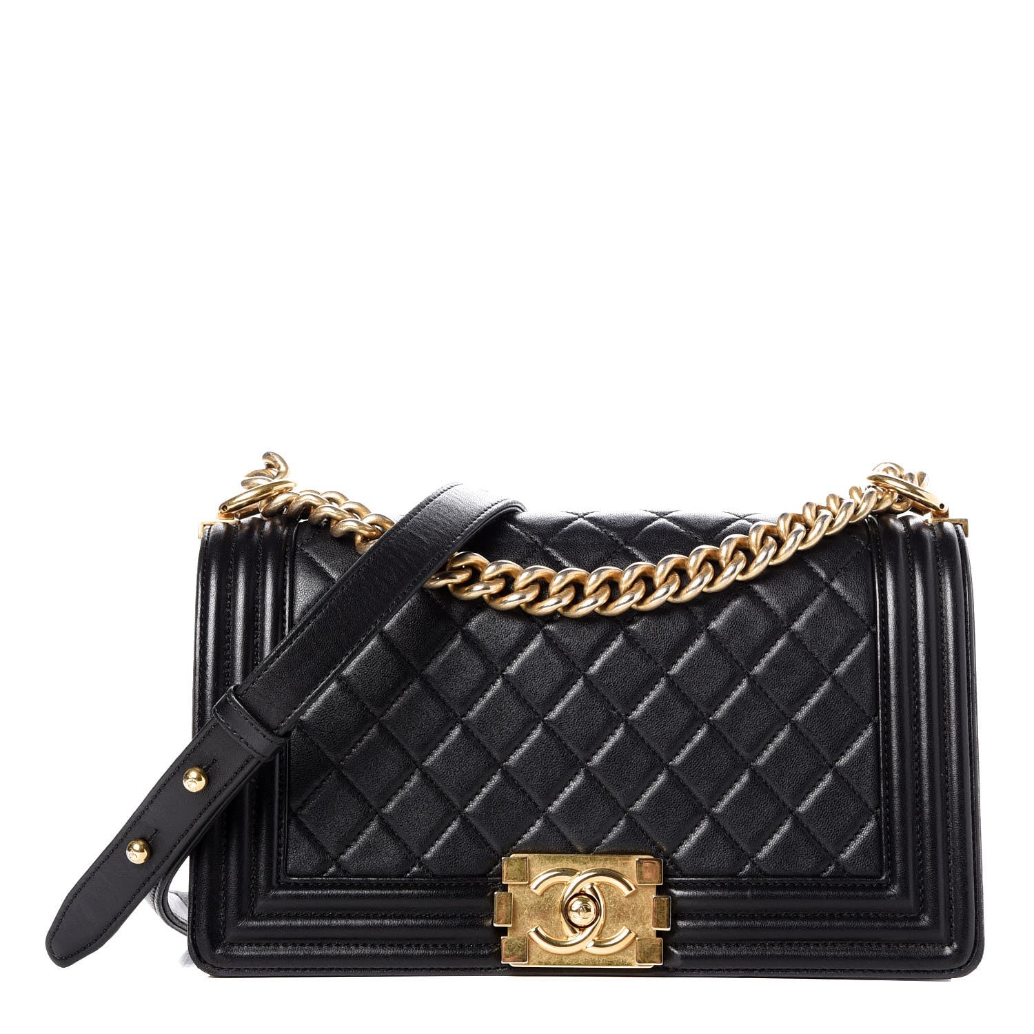 Chanel Lambskin Quilted Medium Boy Flap Black 1 of 7
