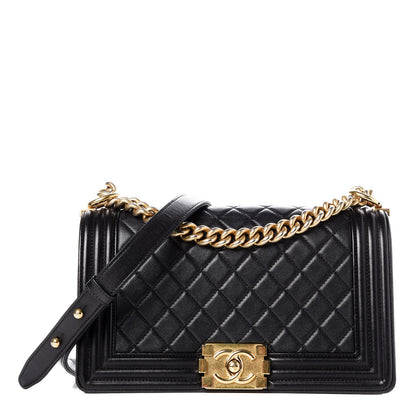 Chanel Lambskin Quilted Medium Boy Flap Black 1 of 7