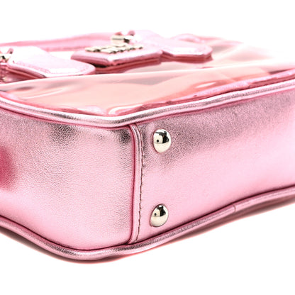 Miu Miu Metallic Nappa Plexi Vinyl Mini Top Handle Crossbody Rosa Mordore 8 of 9