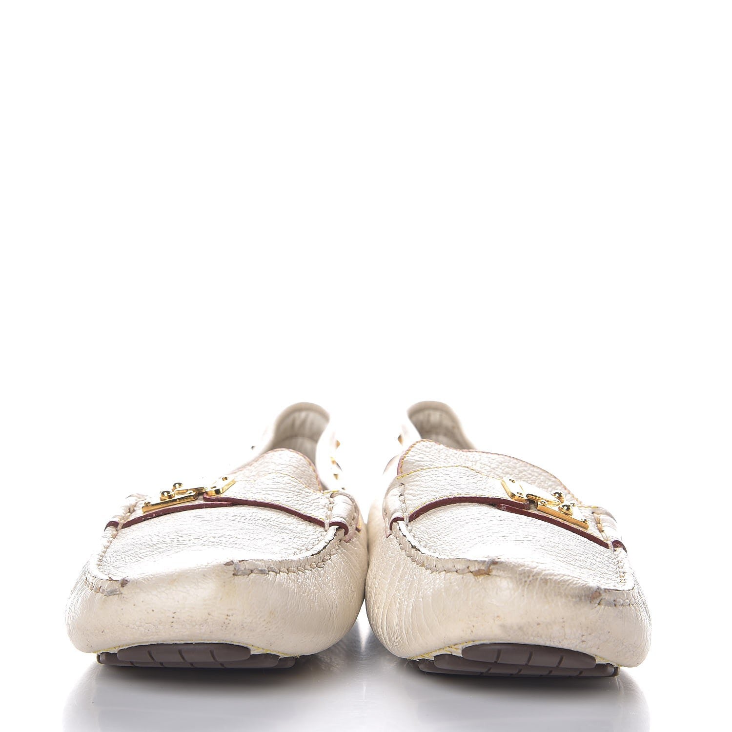 Louis Vuitton Goatskin Studded Suhali Loafers 35.5 Off White 2 of 17