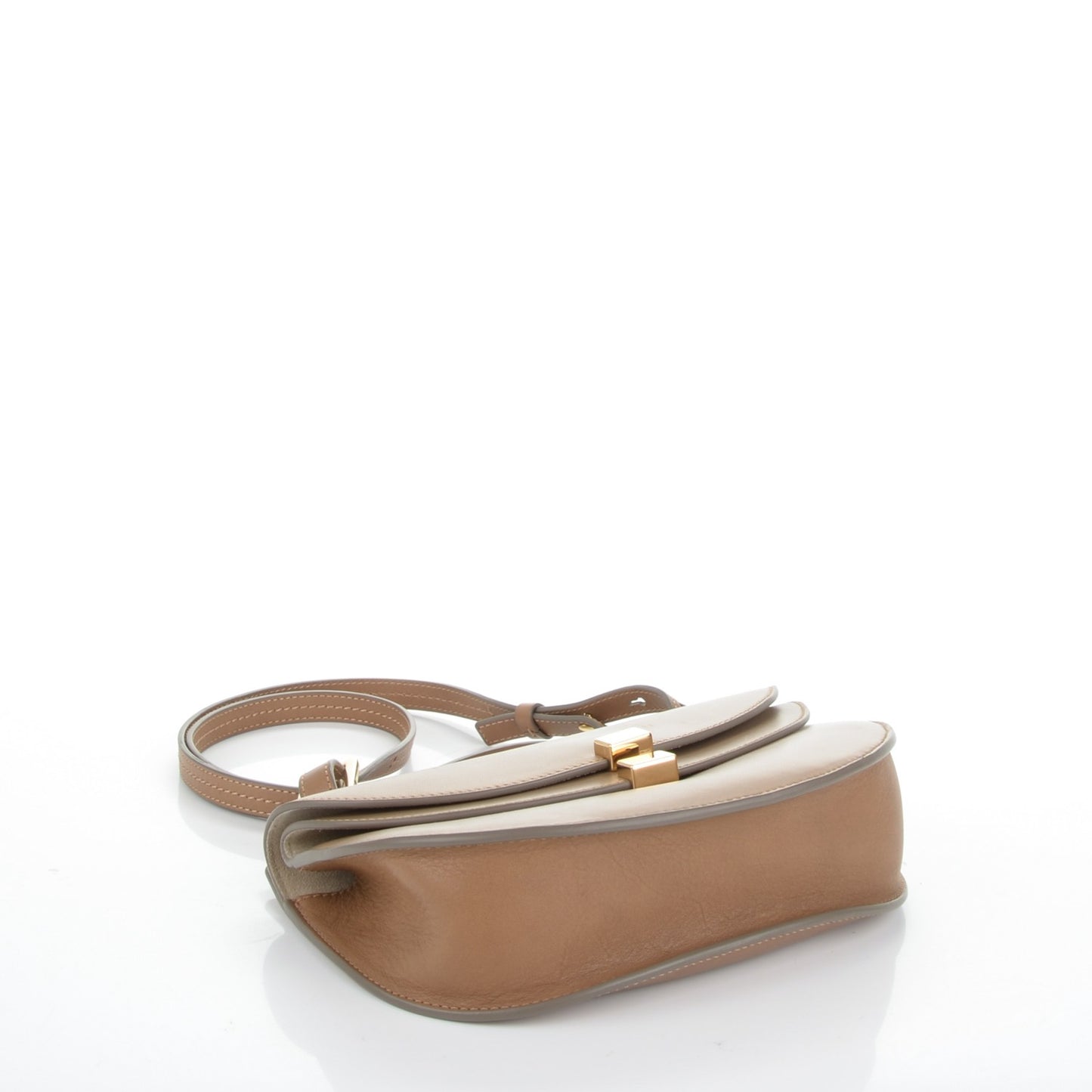Calfskin Mini Georgia Crossbody Bag Chestnut Cream