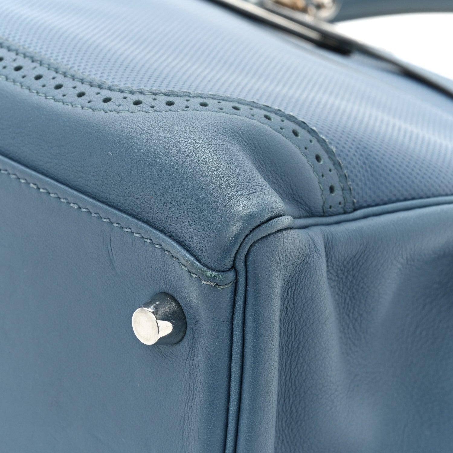 Hermes Swift Grain d'H Ghillies Kelly 35 Bleu Izmir 12 of 15