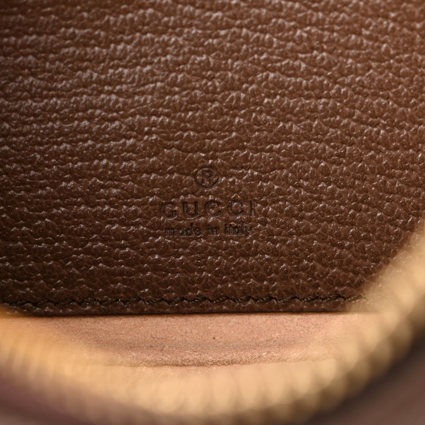 GG Supreme Monogram Textured Calfskin Web Mini Ophidia Half Moon Hobo Beige Ebony New Acero