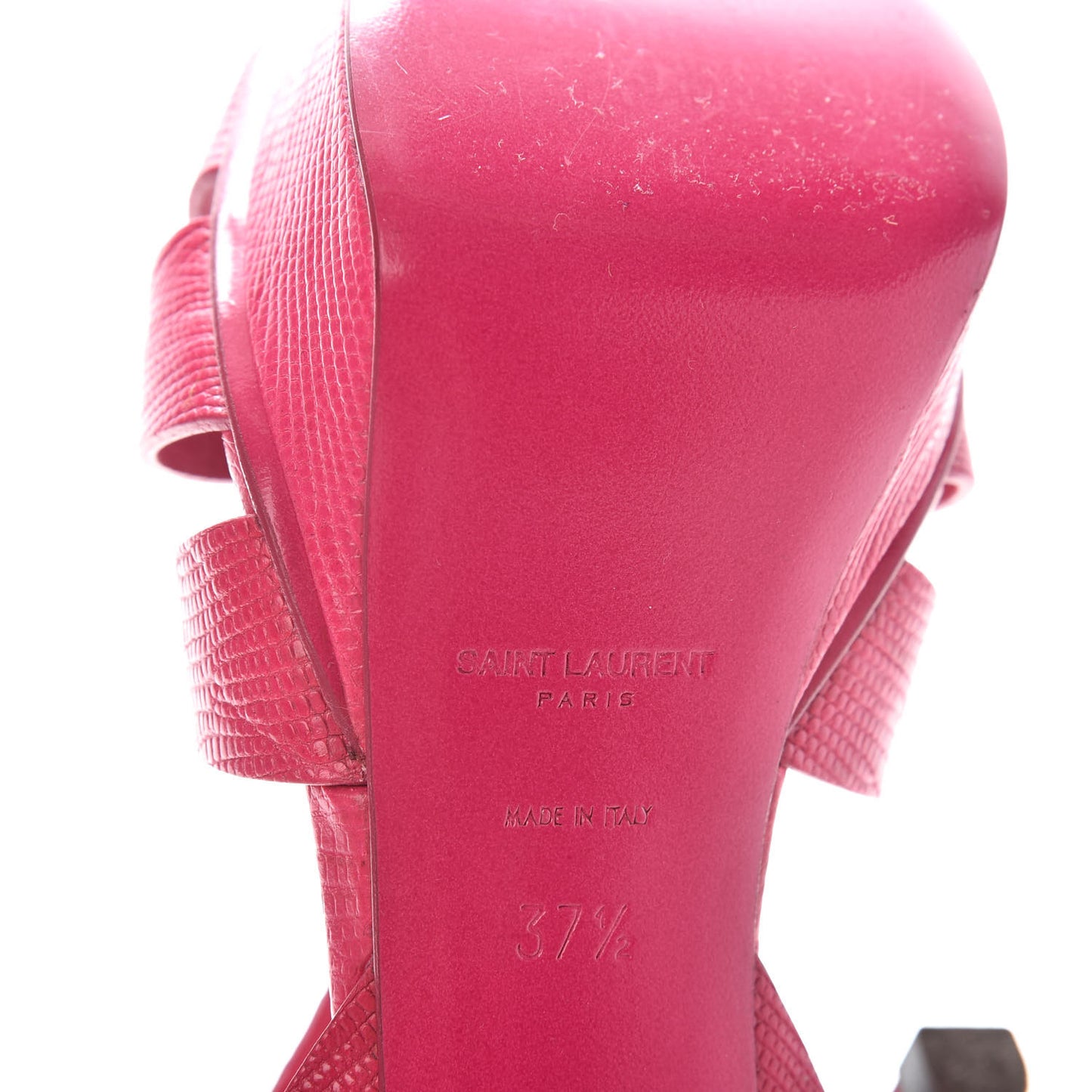 Calfskin Lizard Embossed Tribute 75 Platform Sandals 37.5 Bubblegum