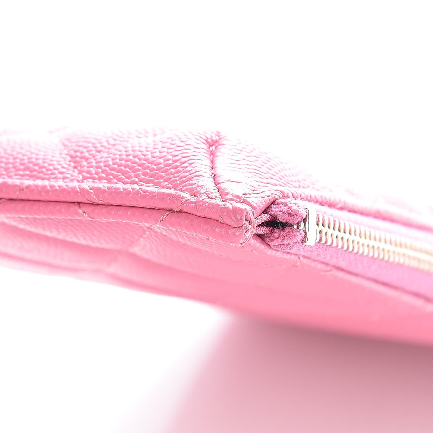 Caviar Quilted Classic Flat Wallet Pouch Pink