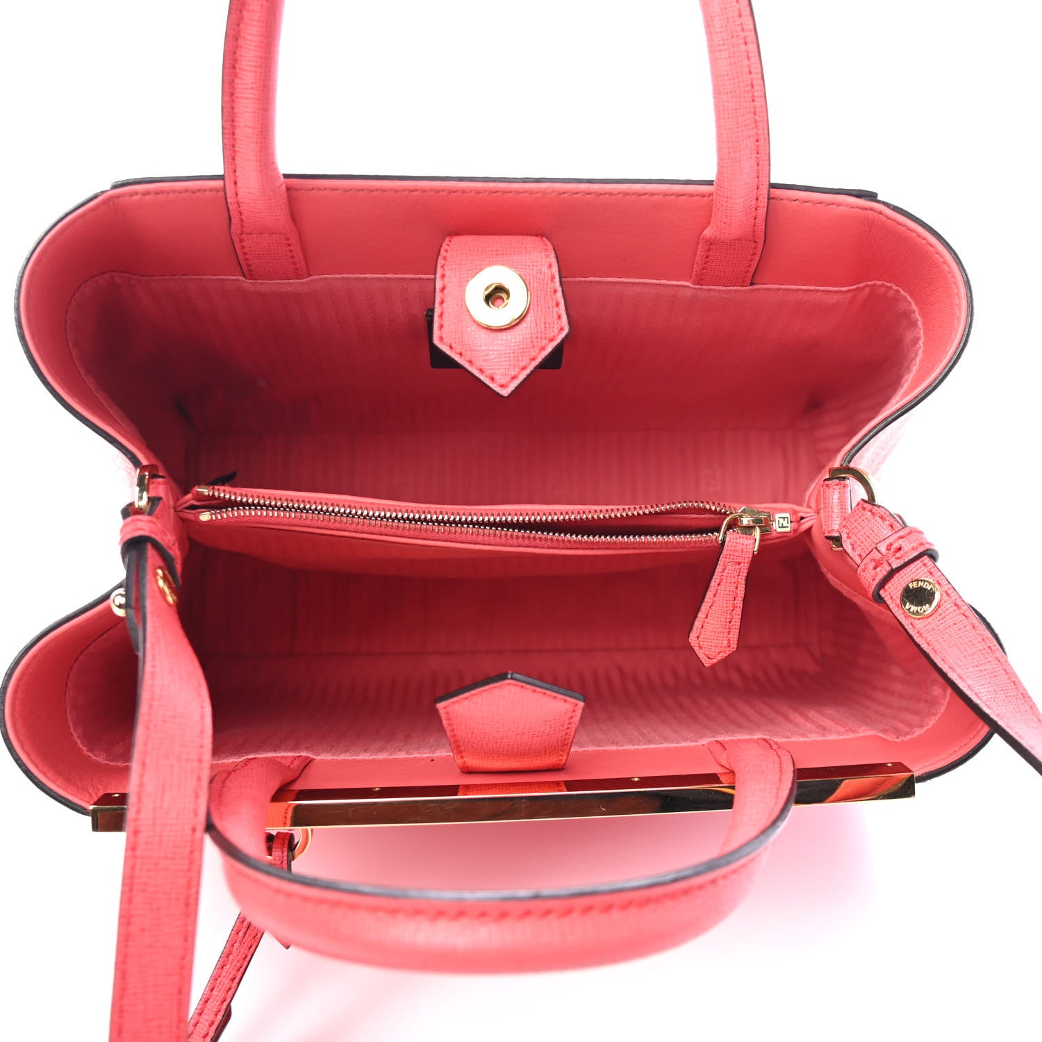 Fendi Vitello Elite Flamingo Petite 2Jours Tote Rosa Exstasy 4 of 5