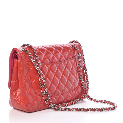 Chanel Patent Quilted Jumbo Double Flap Pink 3 of 24