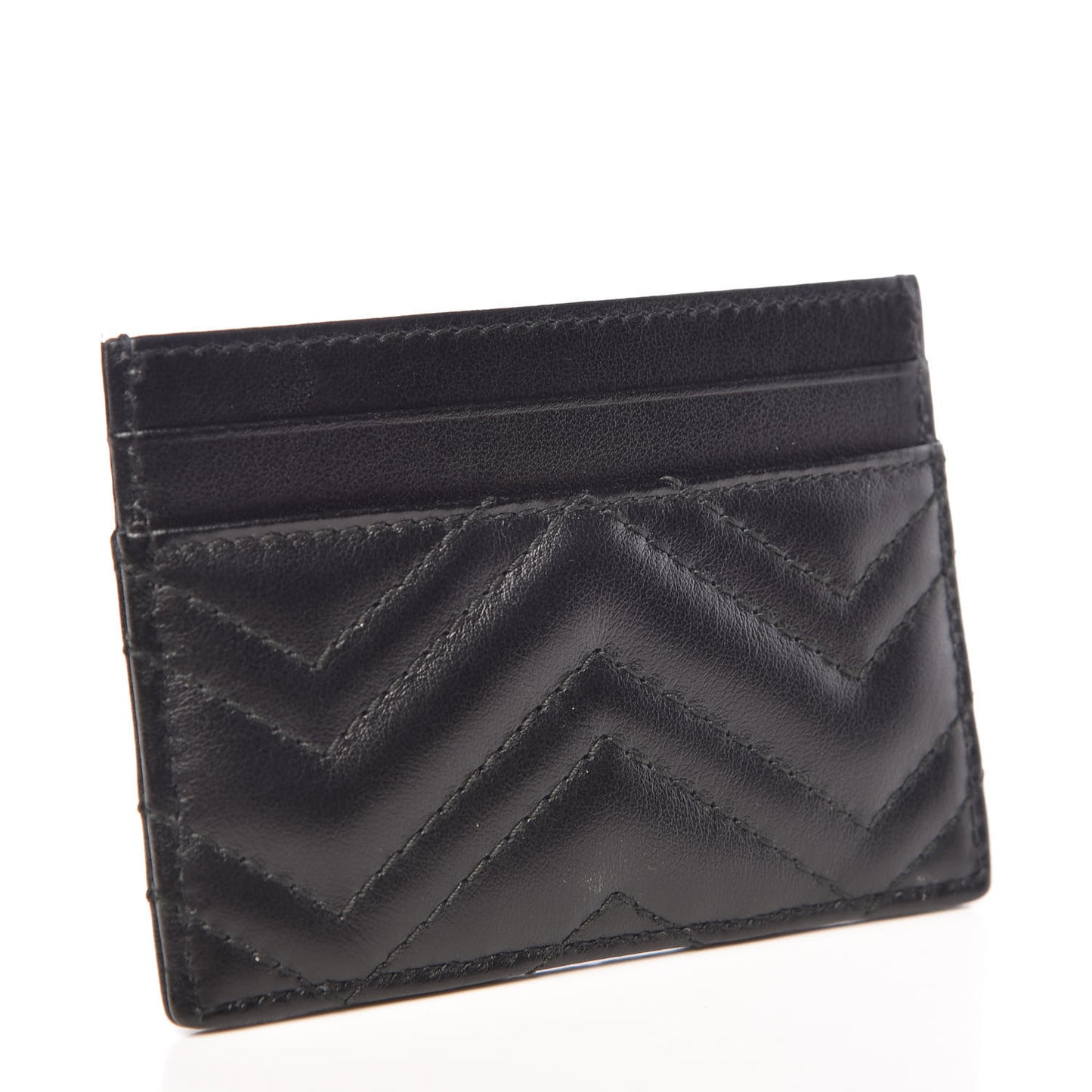 Calfskin Matelasse GG Marmont Card Holder Black