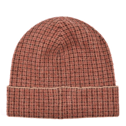 Gucci Wool Check Logo Beanie Hat L 59 Orange Beige 2 of 4