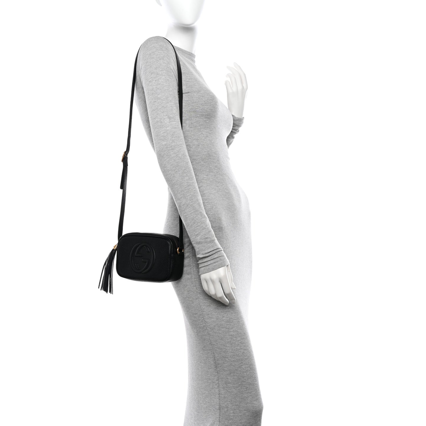 Pebbled Calfskin Mini Soho Disco Bag Black