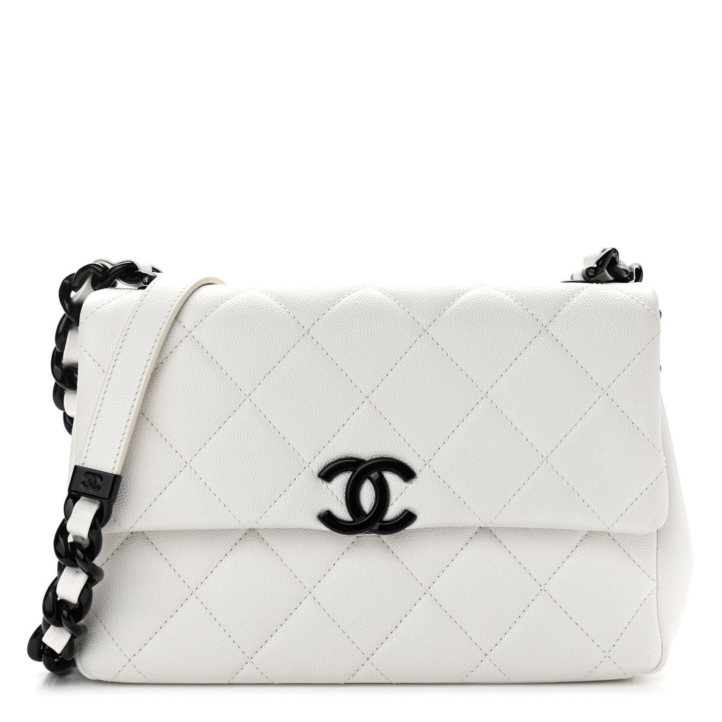 Caviar Quilted My Everything Flap White Black