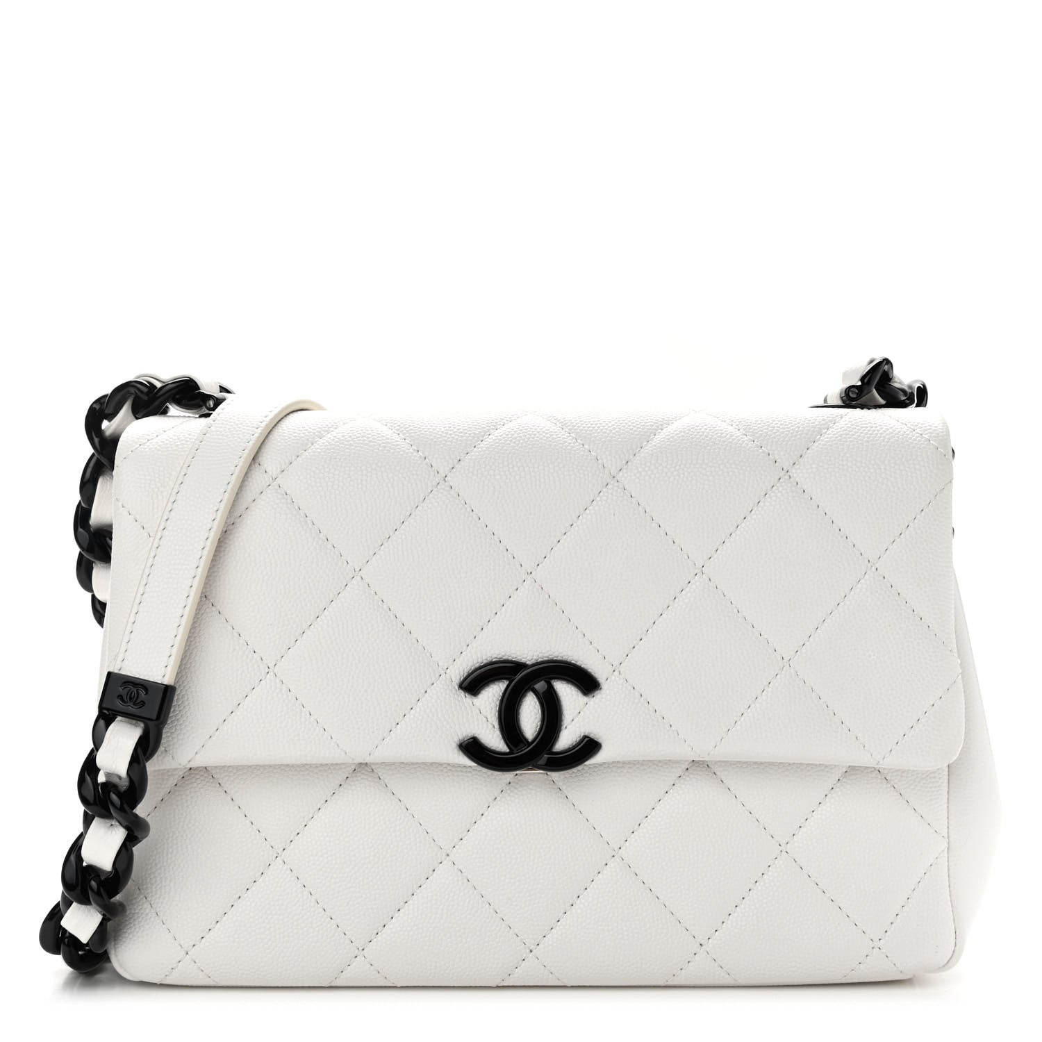 Chanel Caviar Quilted My Everything Flap White Black 1 of 9