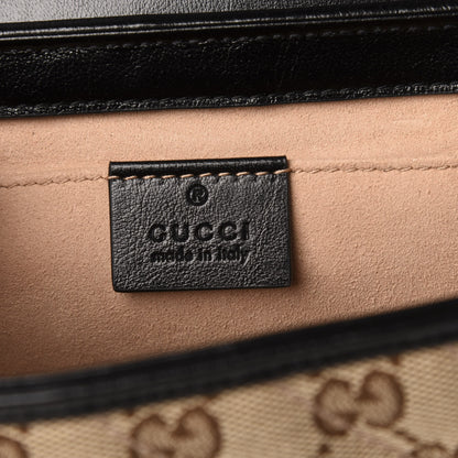 Gucci Monogram Matelasse Diagonal Mini GG Marmont Shoulder Bag Beige Black 6 of 11
