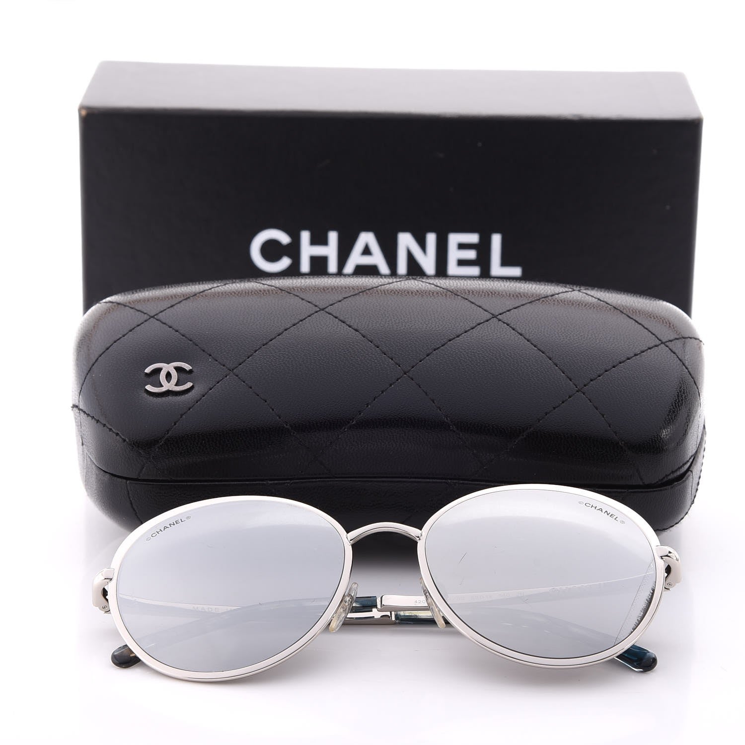 Chanel Round Spring Sunglasses 4206 Silver 10 of 10