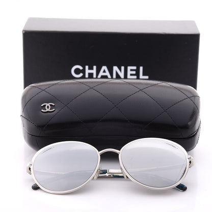 Chanel Round Spring Sunglasses 4206 Silver 10 of 10