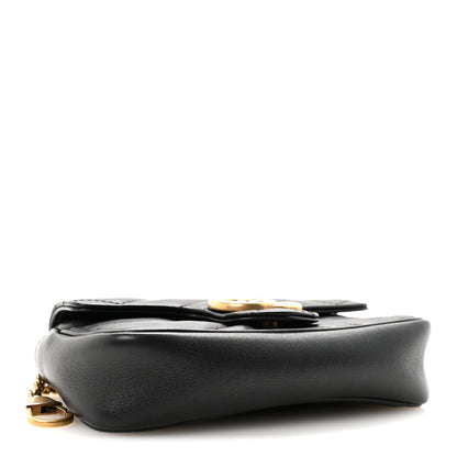 Gucci Calfskin Matelasse Super Mini GG Marmont Shoulder Bag Black 4 of 11