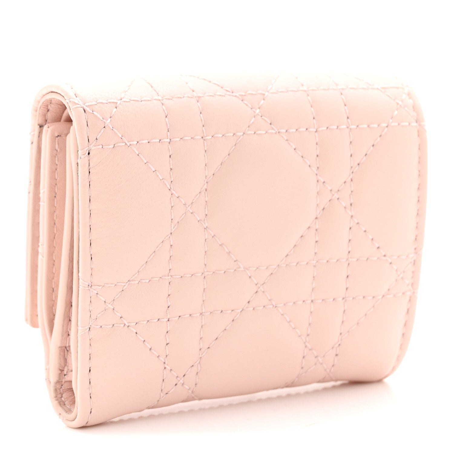 Christian Dior Lambskin Cannage My Dior Veronia Wallet Powder Pink 3 of 8
