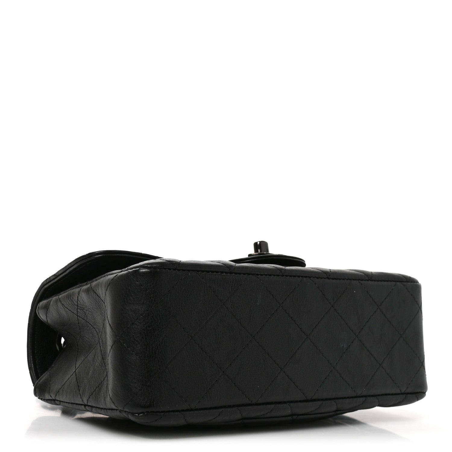 Chanel Crumpled Calfskin Quilted Mini Rectangular Flap So Black 4 of 11