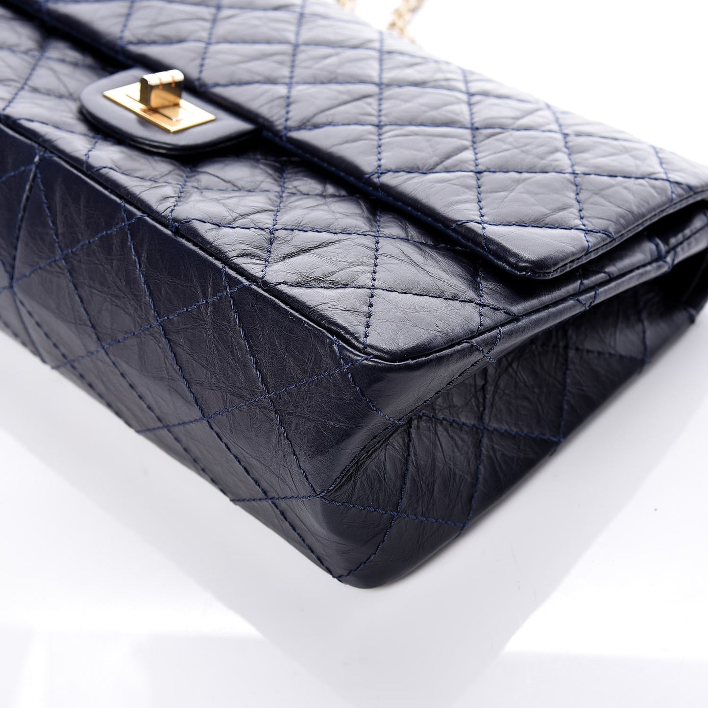 Aged Calfskin Quilted 2.55 Reissue 226 Flap Navy Dark Blue