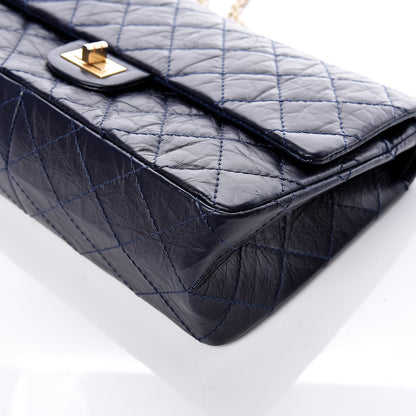Chanel Aged Calfskin Quilted 2.55 Reissue 226 Flap Navy Dark Blue 10 of 15