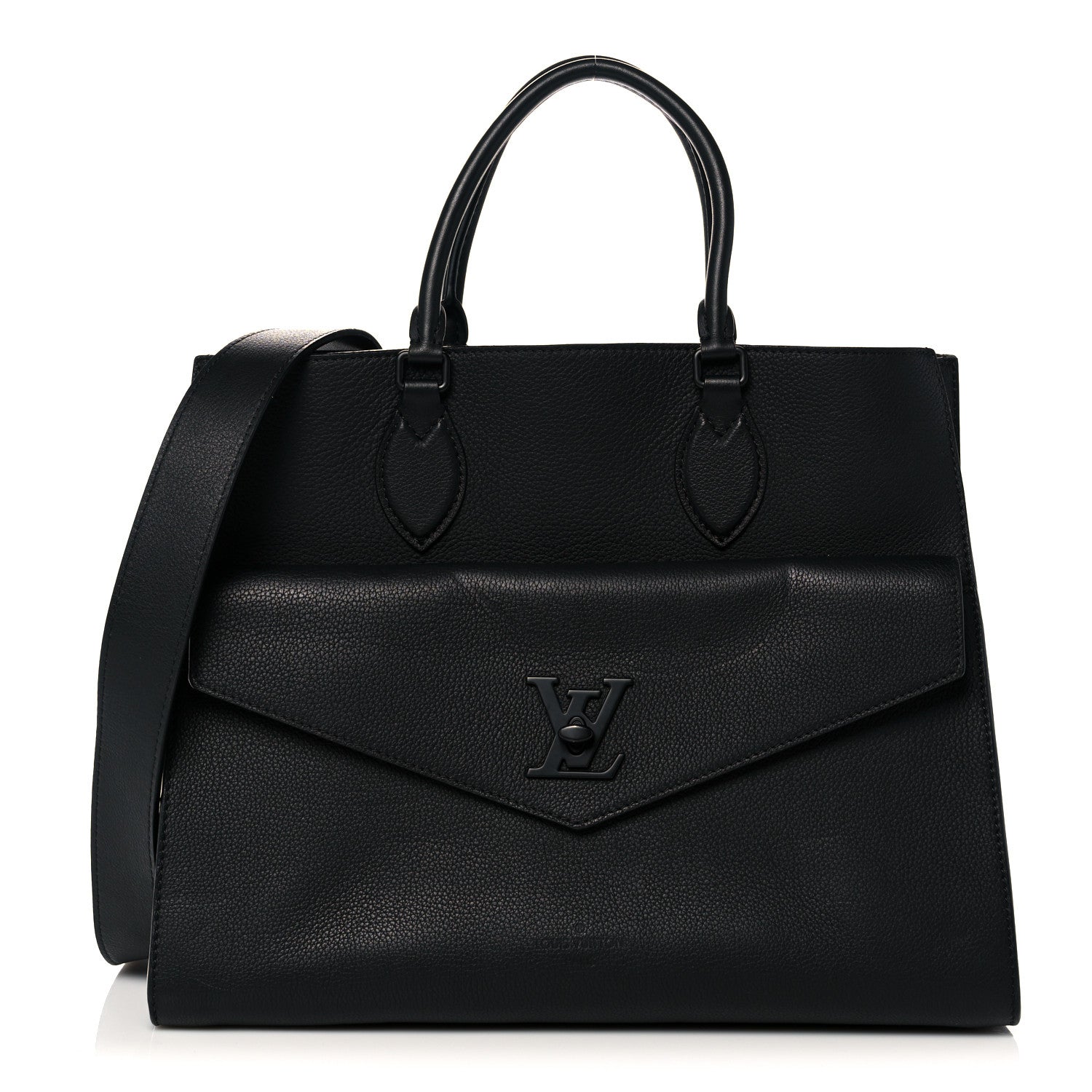 Louis Vuitton Soft Calfskin Lockme Tote MM Black 1 of 12