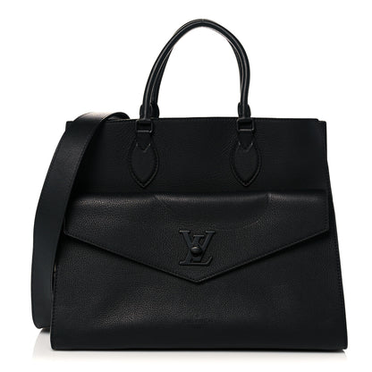 Louis Vuitton Soft Calfskin Lockme Tote MM Black 1 of 12