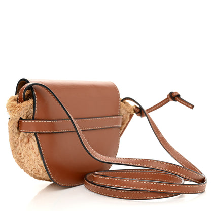 Loewe Calfskin Raffia Mini Gate Crossbody Bag Natural Tan 3 of 13