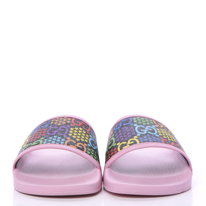 Gucci GG Supreme Monogram Psychedelic Slide Sandals 38 Black Multicolor Sugar Pink 2 of 8