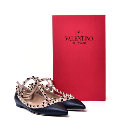 Valentino Garavani Nappa Rockstud Cage Ballerina Flats 35 Black Poudre 9 of 9