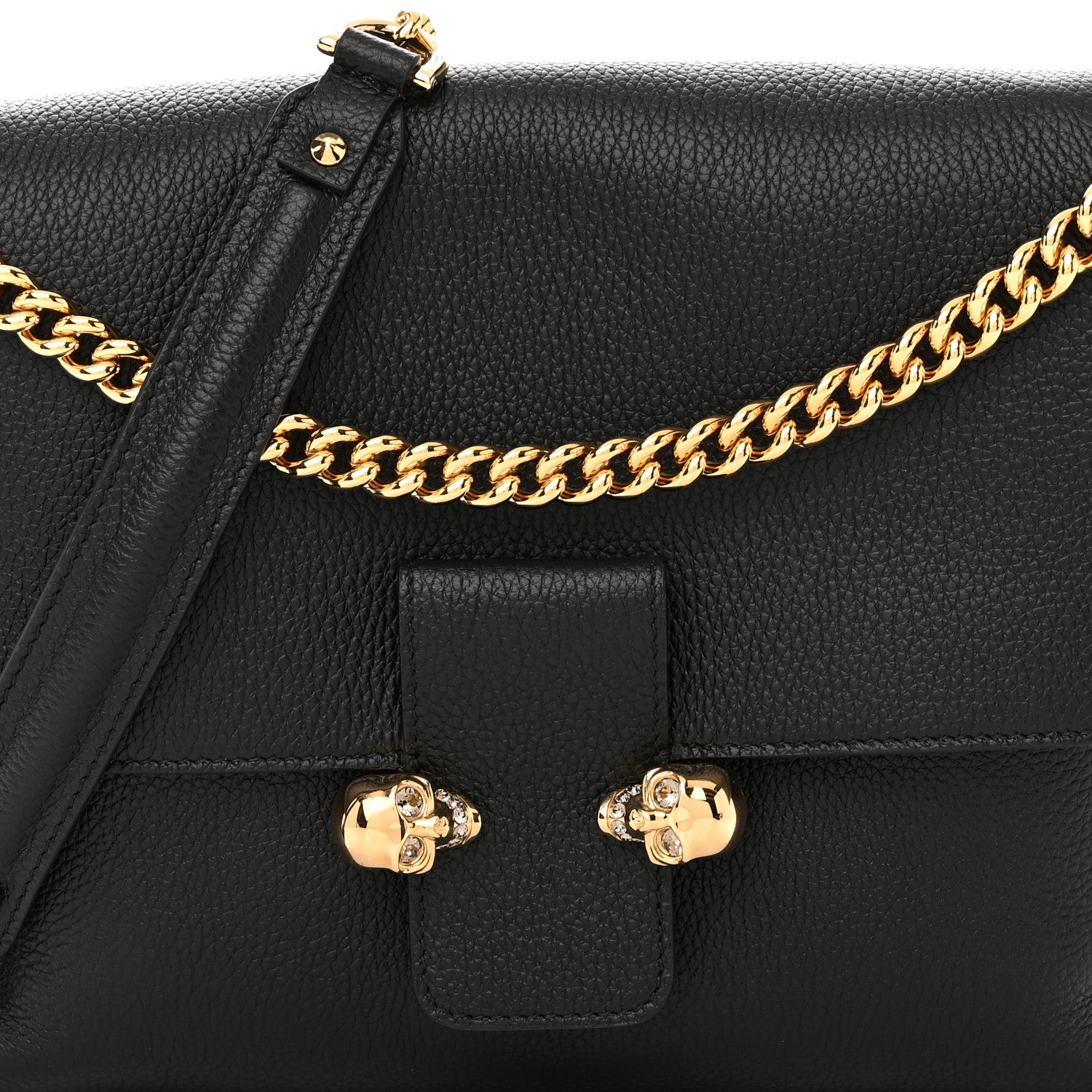 Alexander McQueen Calfskin Medium Twin Skull Chain Crossbody Black 11 of 14