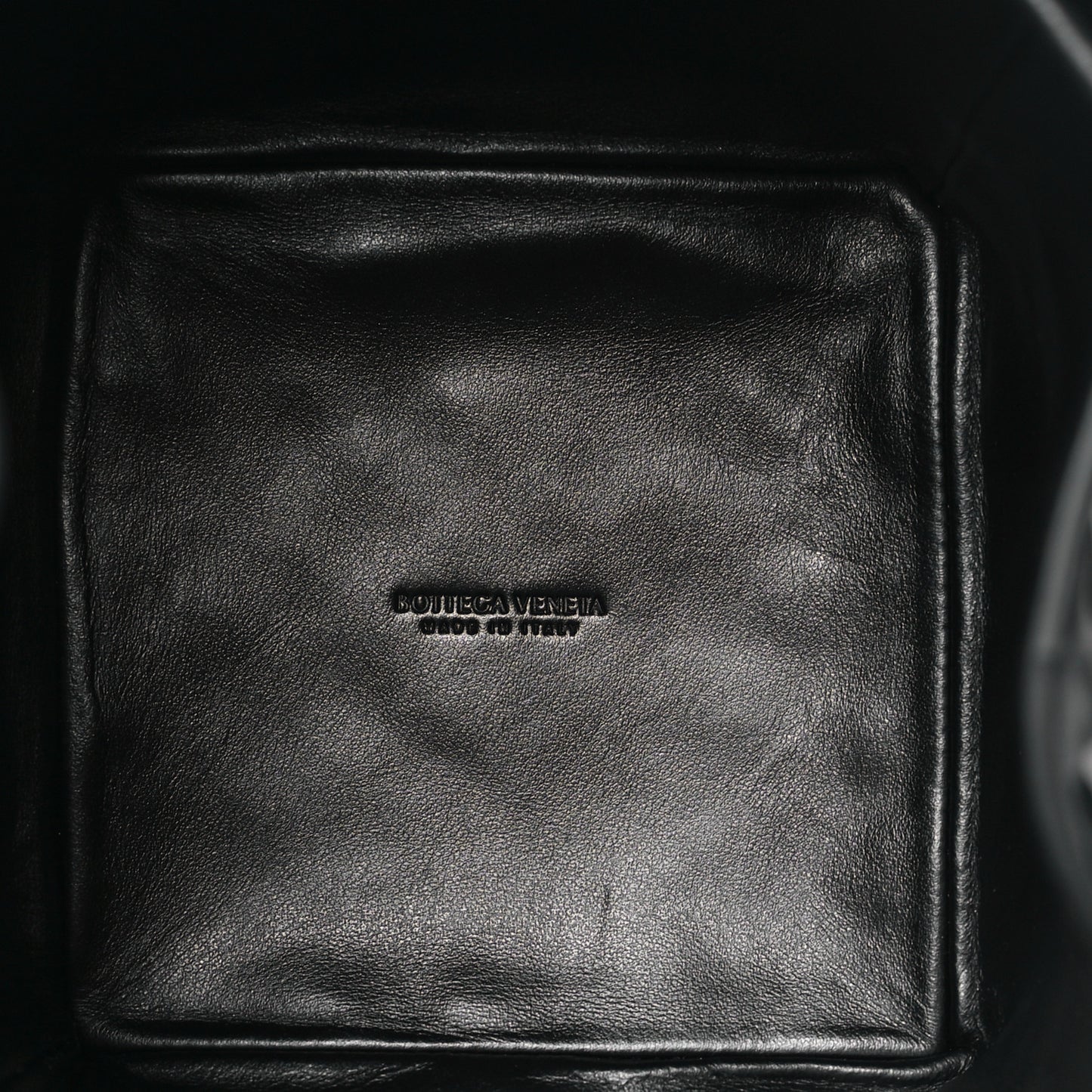 Nappa Intrecciato Small Drawstring Bucket Bag Black