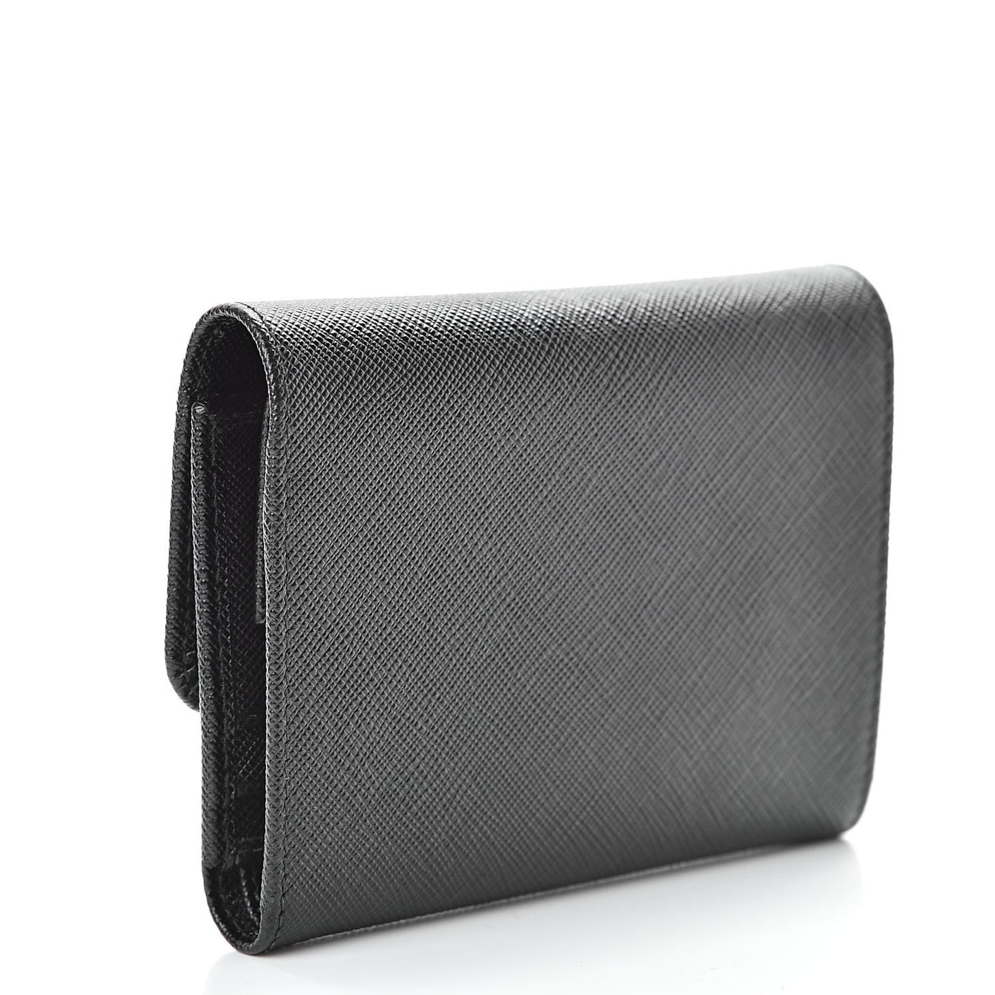 Saffiano Metal Tri-Fold Wallet Black