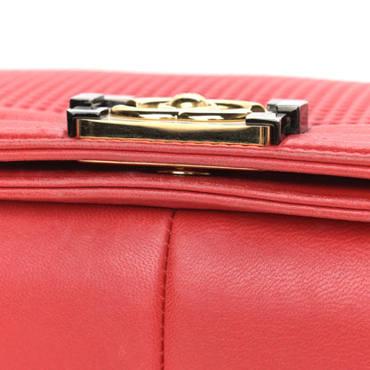 Chanel Lambskin Embossed New Medium Boy Cube Flap Red 8 of 15