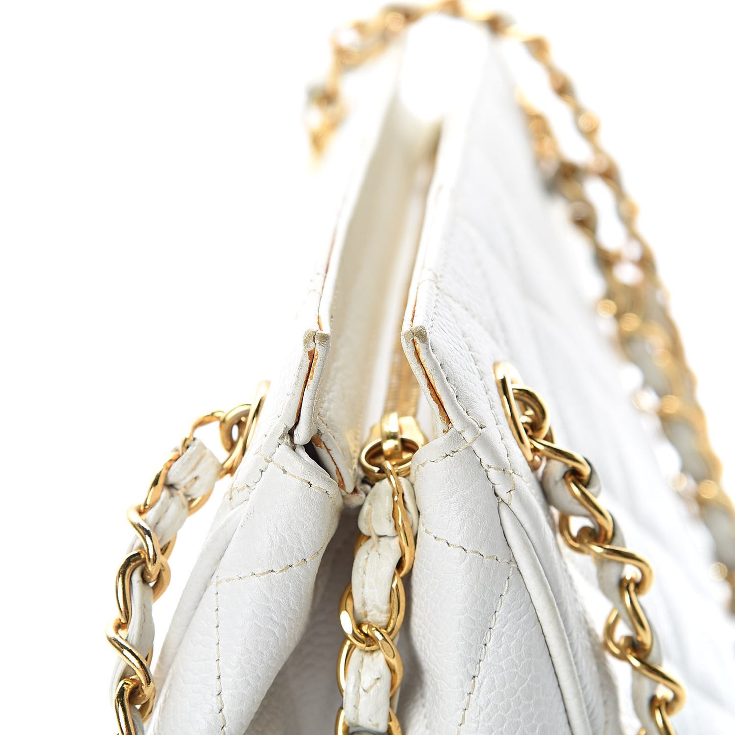 Caviar Quilted Shoulder Bag White