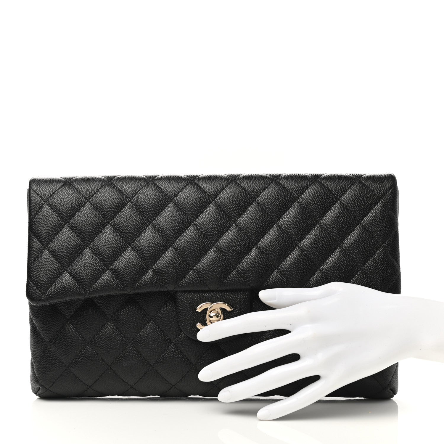 Chanel Caviar Quilted Flap Clutch Black 2 of 9