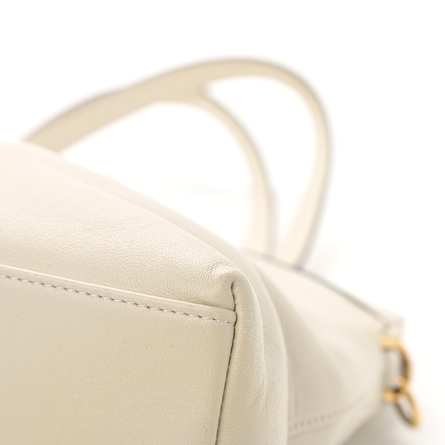 Lambskin Small Linea Matisse Top Handle Bag Mystic White